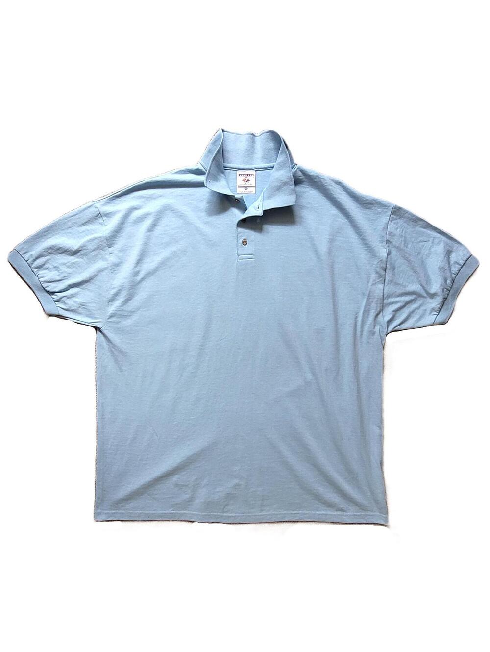 Jerzees Men's 2XL Polo Shirt Light Blue Short Sleeve Cotton Blend Casual